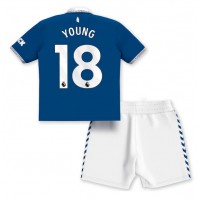 Fotbalové Dres Everton Ashley Young #18 Dětské Domácí 2023-24 Krátký Rukáv (+ trenýrky)